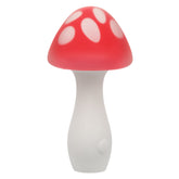 Naughty Bits Muff Shroom Playful Massager Red and White Silicone 10 Intense Functions Waterproof Electric Massager